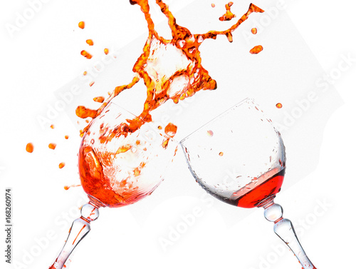 Wallpaper Mural wine glass toast on a white background Torontodigital.ca