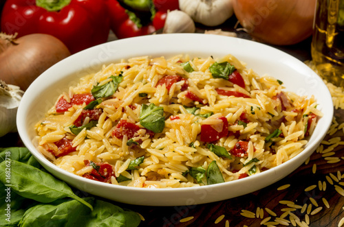 orzo with red peppers