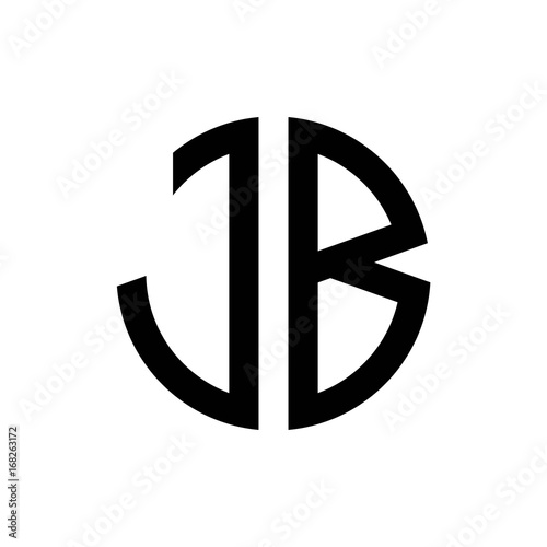 Foto initial letters logo jb black monogram circle round shape vector