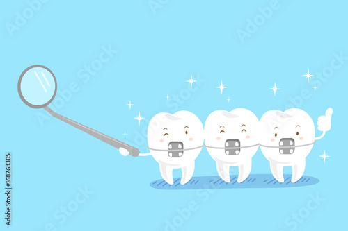 cute cartoon tooth wear brace photo