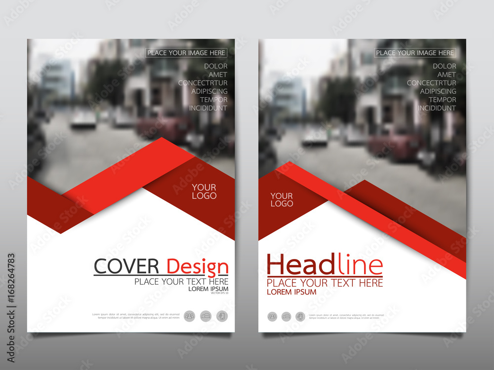 Red flyer cover business brochure vector design, Leaflet advertising abstract background, Modern poster magazine layout template, Annual report for presentation. - obrazy, fototapety, plakaty 