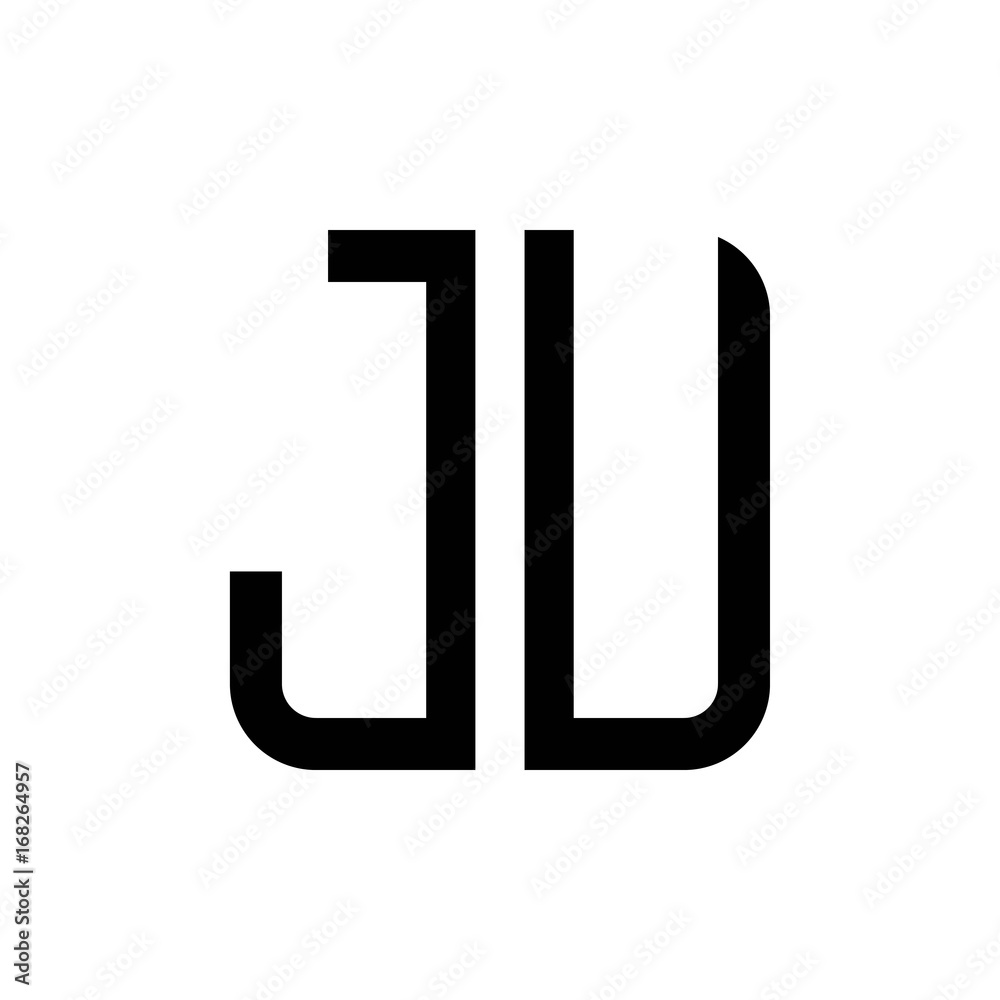 initial letters logo ju black monogram square rounded shape vector initial letters logo ju black monogram square rounded shape vector