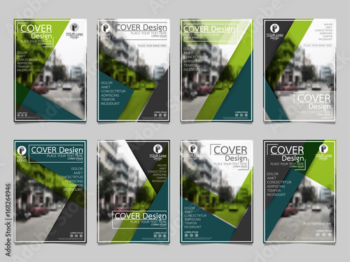 Green flyer cover business brochure vector design, Leaflet advertising abstract background, Modern poster magazine layout template, Annual report for presentation.