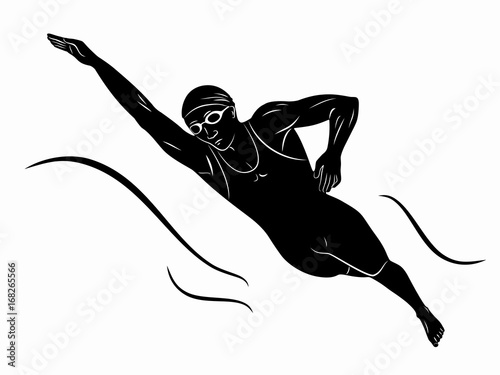illustration of a swimmer, vector draw