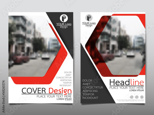Red flyer cover business brochure vector design, Leaflet advertising abstract background, Modern poster magazine layout template, Annual report for presentation.