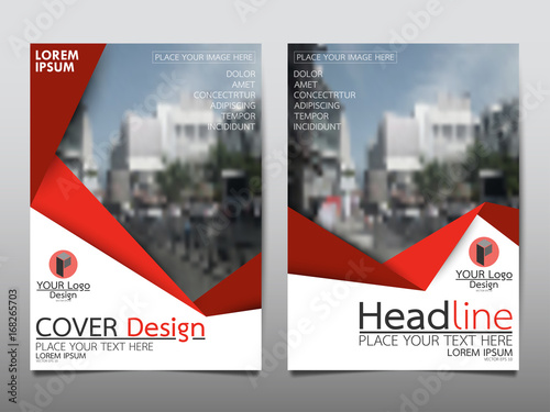 Red flyer cover business brochure vector design, Leaflet advertising abstract background, Modern poster magazine layout template, Annual report for presentation.