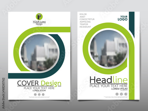 Green flyer cover business brochure vector design, Leaflet advertising abstract background, Modern poster magazine layout template, Annual report for presentation.