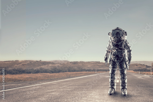 Adventure of spaceman. Mixed media . Mixed media © Sergey Nivens
