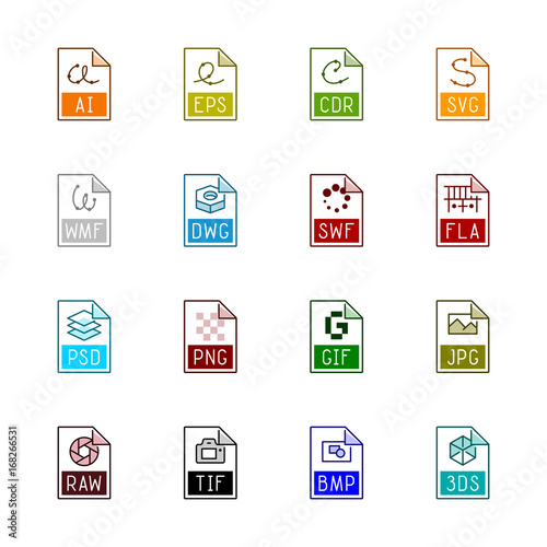 File type icons: Graphics - Linne Color