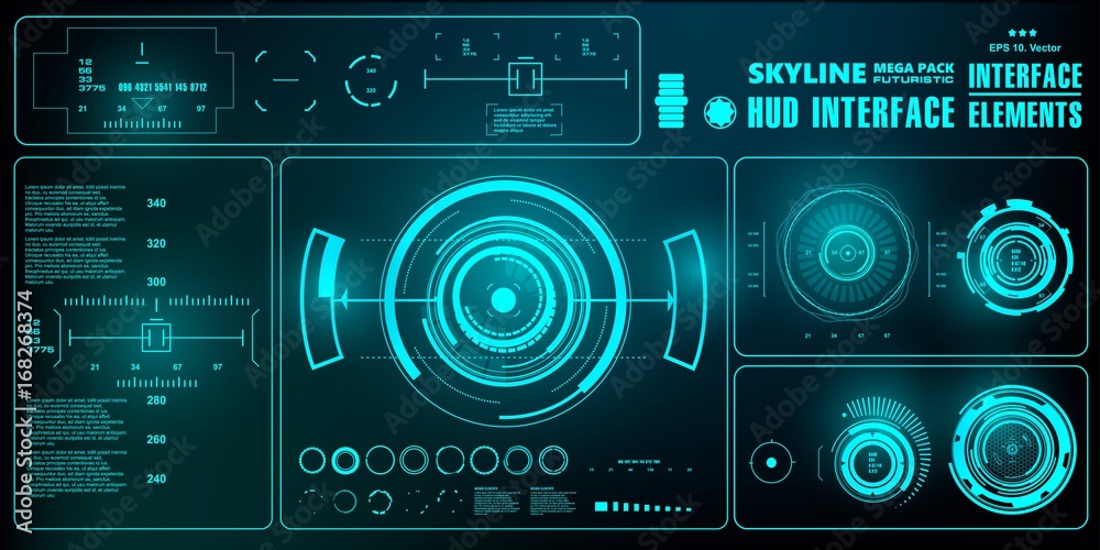 Futuristic virtual graphic touch user interface, HUD Futuristic virtual graphic touch user interface, HUD