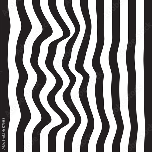 Striped seamless abstract background. black and white zebra print. illustration