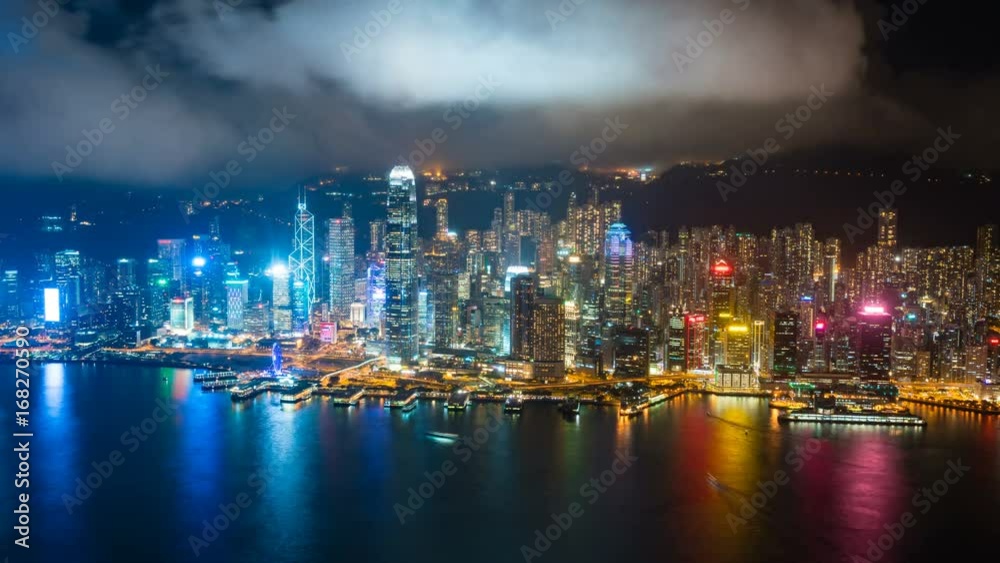 4k timelapse video of Victoria Harbour in Hong Kong at night 4k timelapse video of Victoria Harbour in Hong Kong at night