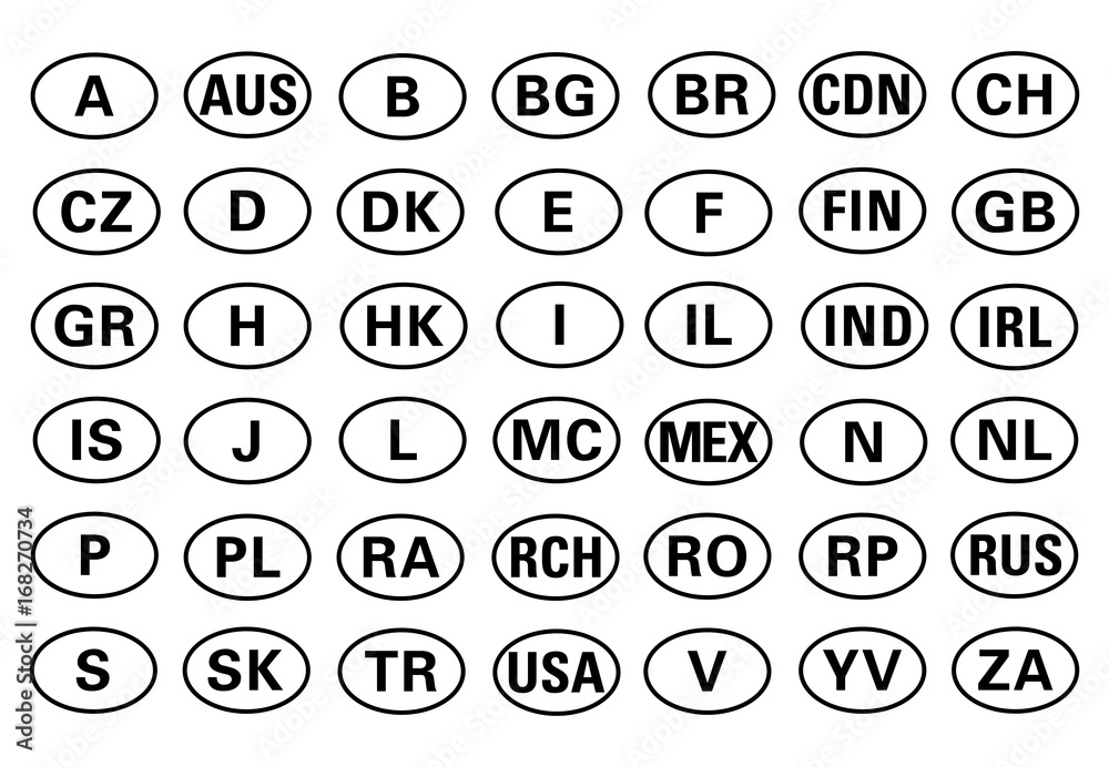 Transport country nationality symbol Transport country nationality symbol