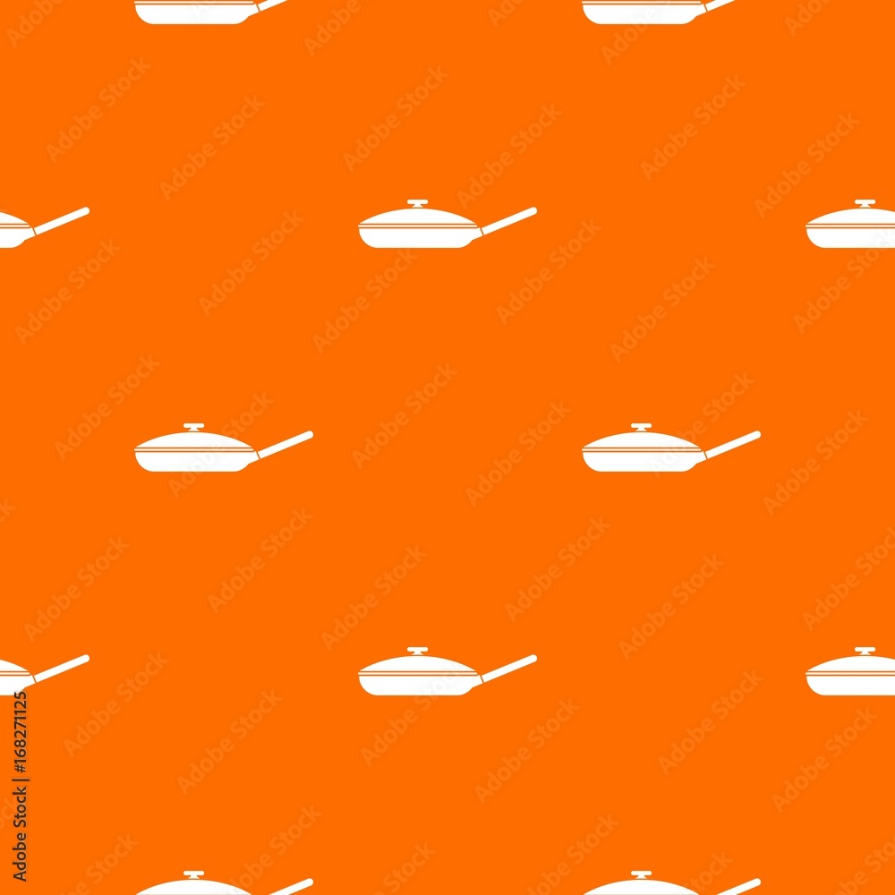 Fototapeta premium Black frying pan pattern seamless