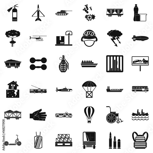 Cargo icons set, simple style