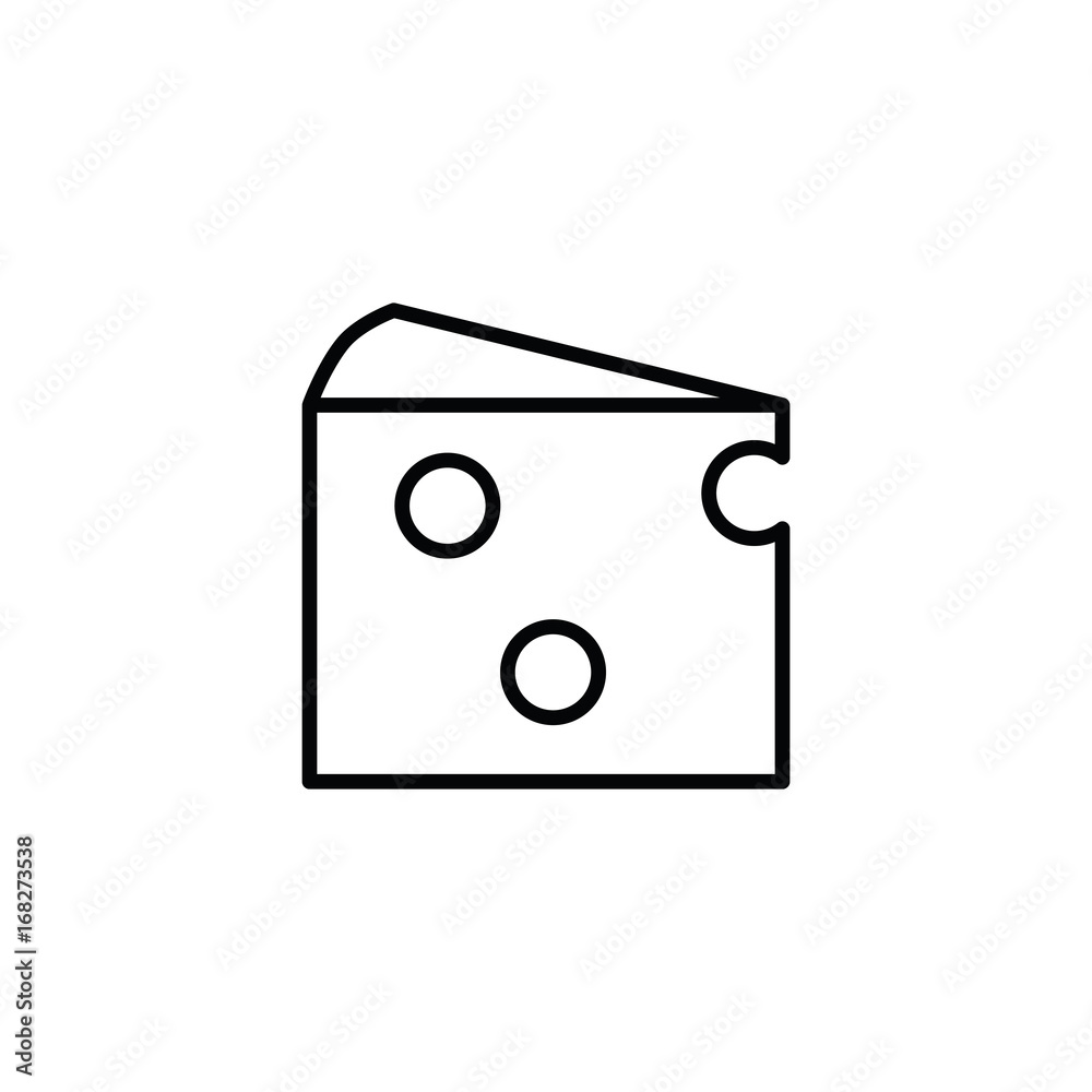 piece of cheese icon on white background piece of cheese icon on white background