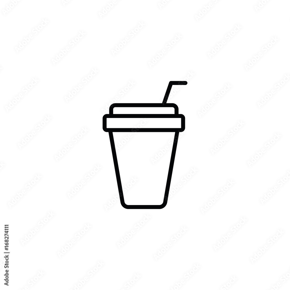 paper cup with straw mockup on white background paper cup with straw mockup on white background