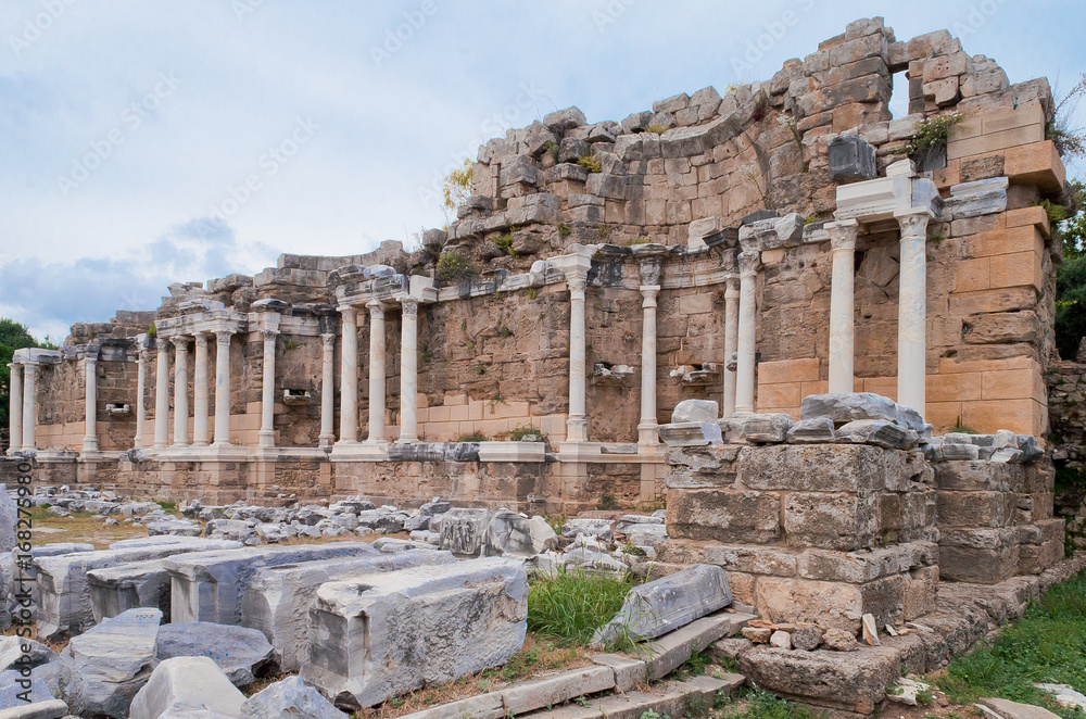 Obraz premium Ancient Side city agora. Side, Turkey