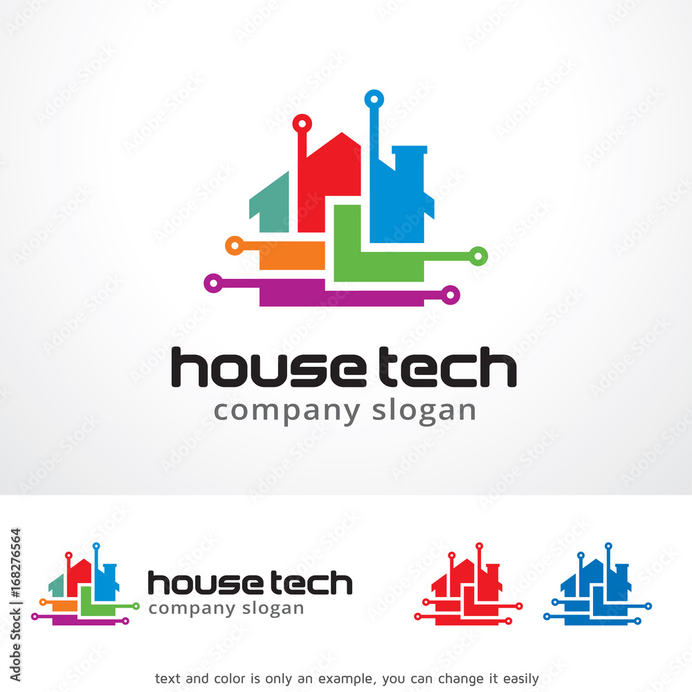House Tech Logo Template Design Vector, Emblem, Design Concept, Creative Symbol, Icon