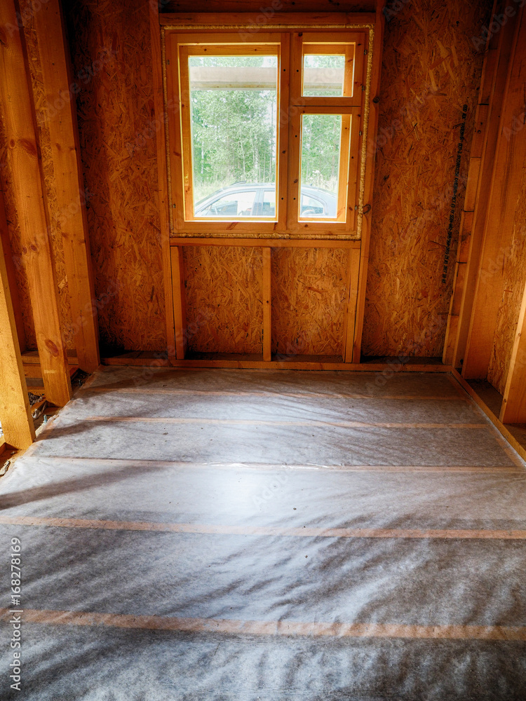 Fototapeta premium Flooring in frame house