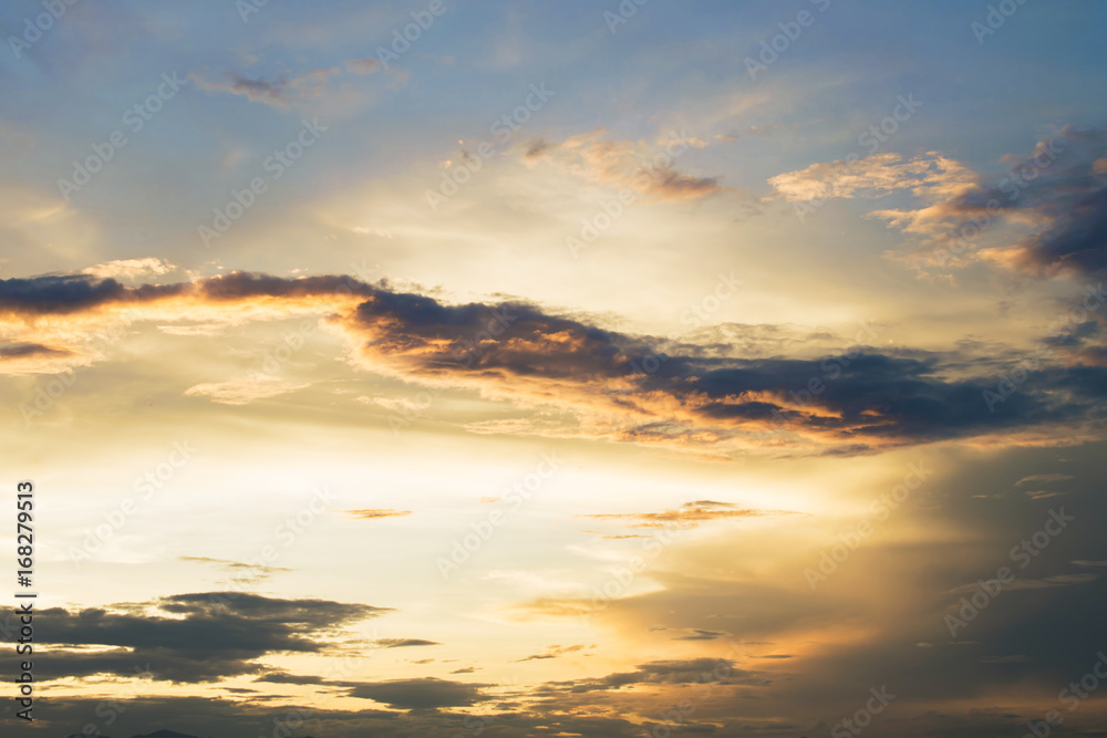 Beautiful sunset sky background