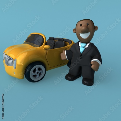 Cartoon businessman - 3D Illustration