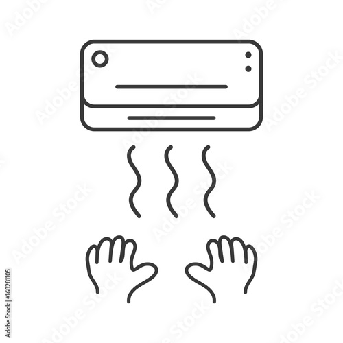 black thin line hand dryer icon
