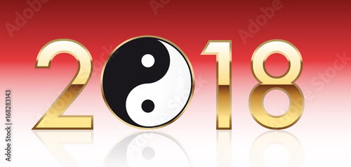 2018 - yin yang - carte de vœux - nouvel an chinois - tao - asiatique - Asie - Chine
