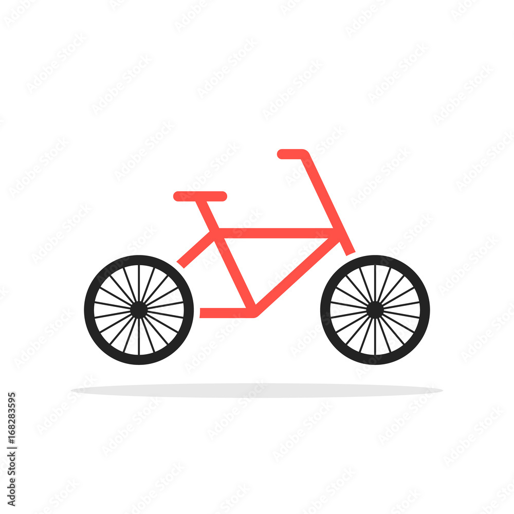 red simple bicycle emblem