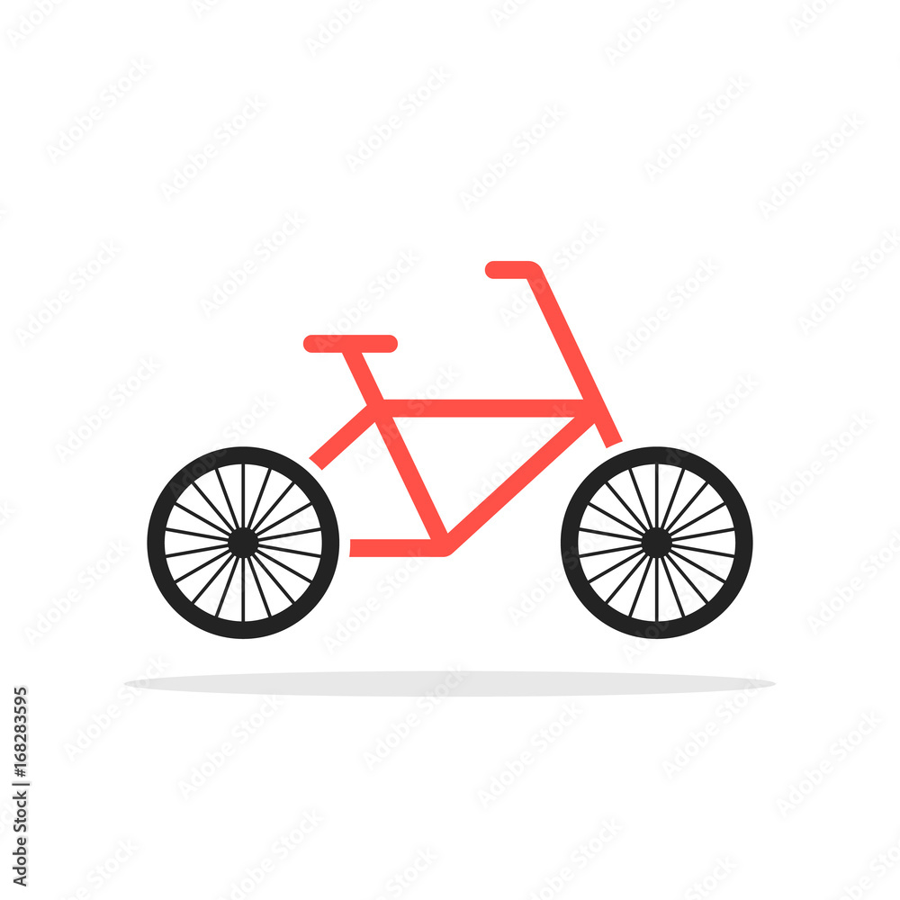 Fototapeta premium red simple bicycle emblem