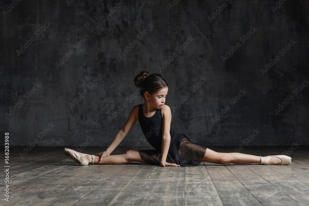 Ballerina girl posing in dance studio