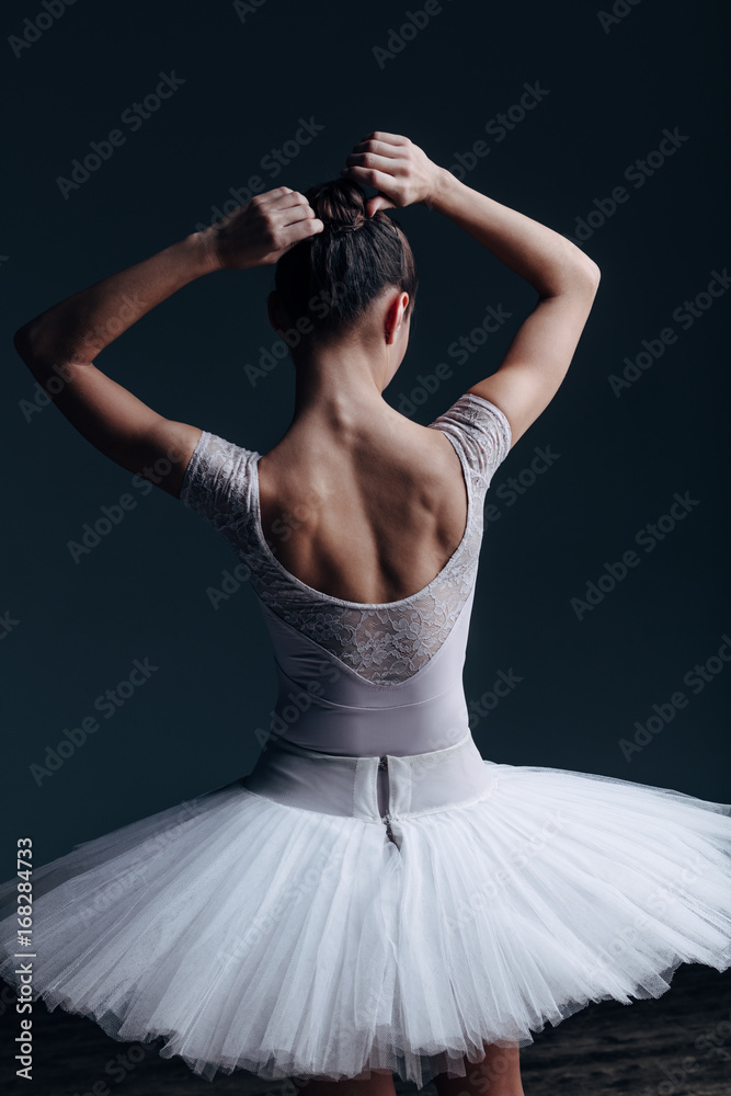 Fototapeta premium Young beautiful dancer is posing in studio