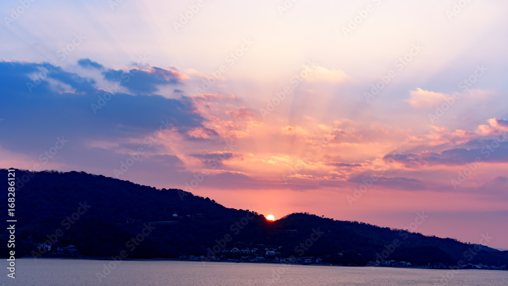 瀬戸内海の夕焼け