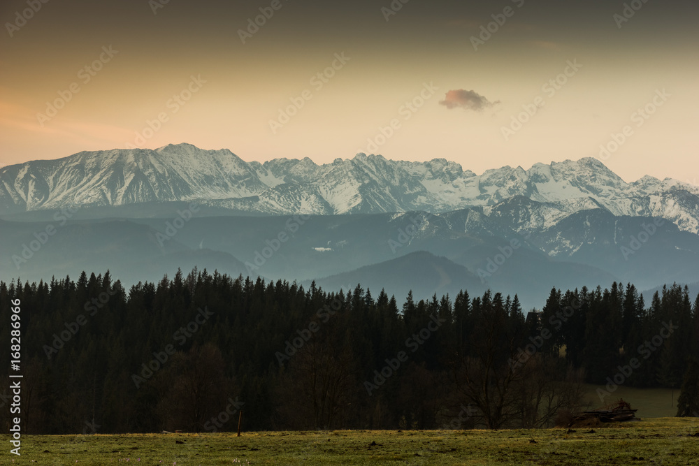 Tatra mountains from Zab village, Zakopane, Poland