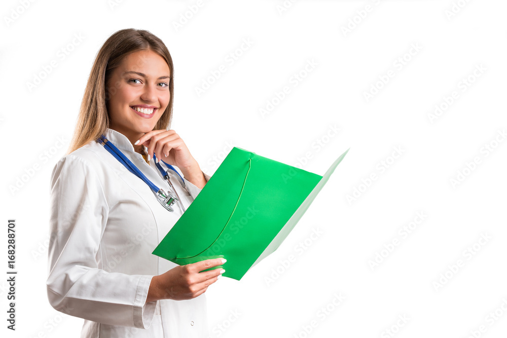 Smiling medical doctor woman with stethoscope. Smiling medical doctor woman with stethoscope.