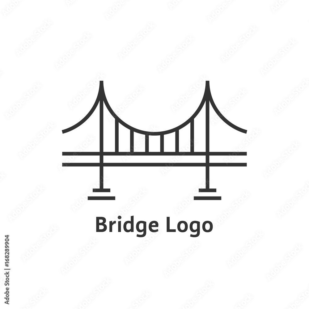Fototapeta proste czarne logo mostka z cienką linią