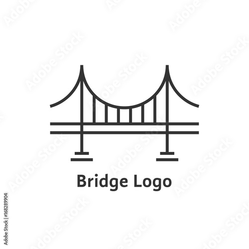 simple black thin line bridge logo