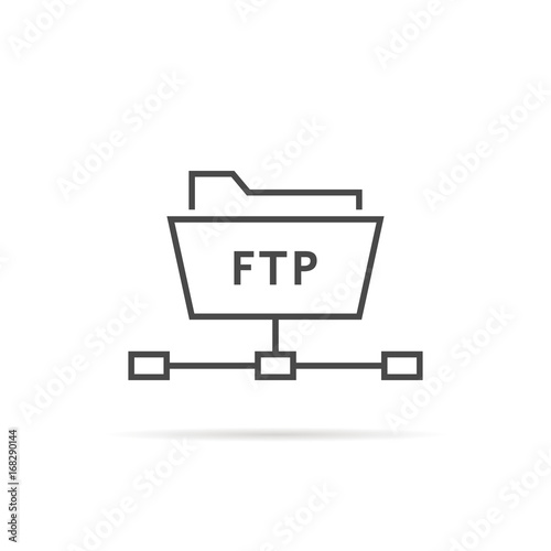 simple thin line ftp folder icon photo