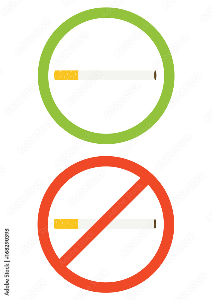 smoking allowed and smoking prohibted vector icons isolated on white background smoking allowed and smoking prohibted vector icons isolated on white background