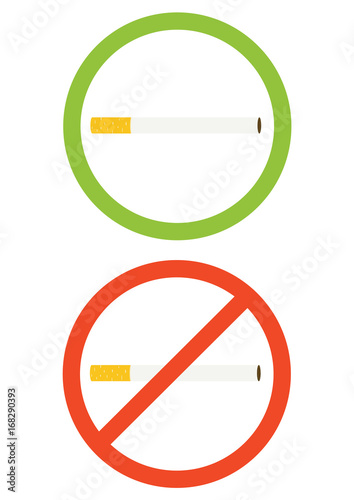 smoking allowed and smoking prohibted vector icons isolated on white background