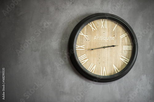 Wallpaper Mural antique Wall clock on concrete wall Torontodigital.ca