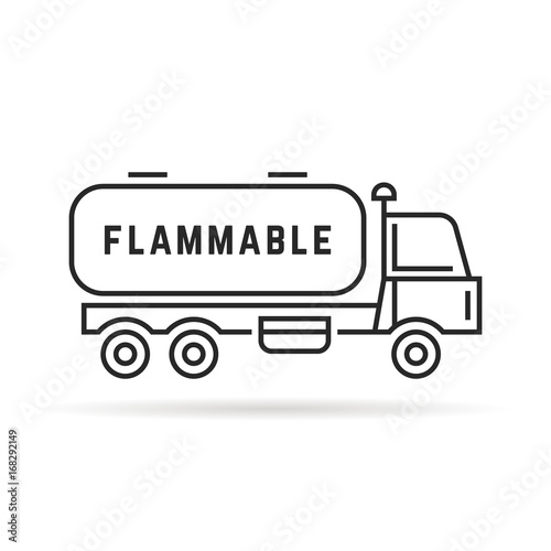 black thin line oil tanker