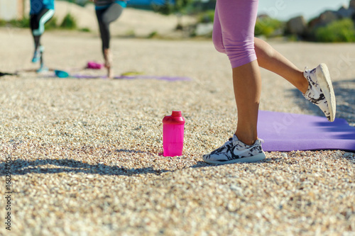 Training on sea beach