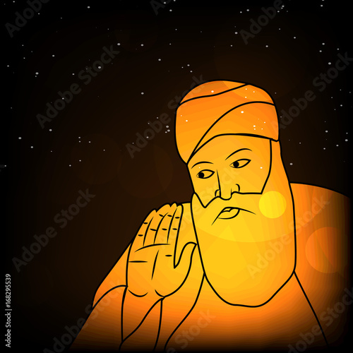 illustration of elements of Sikh festival Guru Nanak Jayanti  background