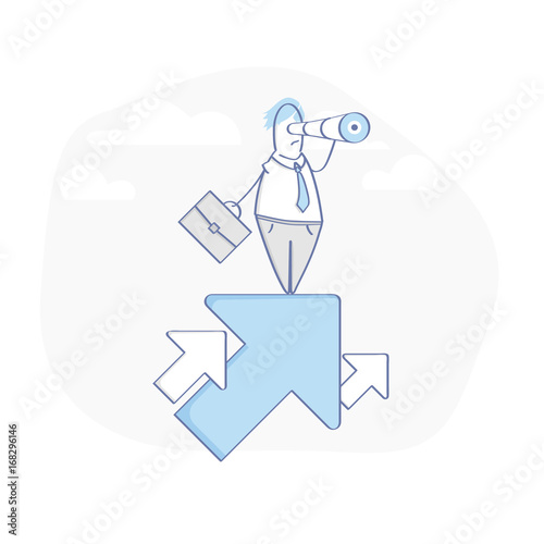 Vision, research, searching for future, symbol leadership, strategy, mission, objectives -  business opportunities icon concept