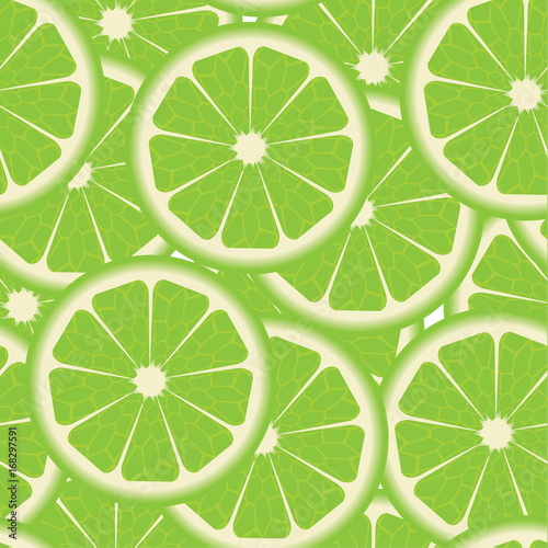 Seamless pattern with green limes