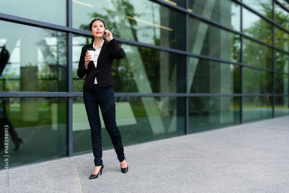 successful agent girl walking on modern city successful agent girl walking on modern city