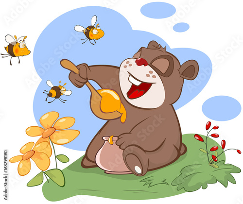  Illustration. Bear and the Bees Story