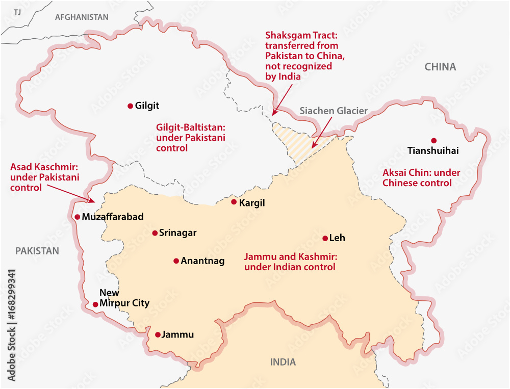 Map about the division of Jammu and Kashmir Map about the division of Jammu and Kashmir