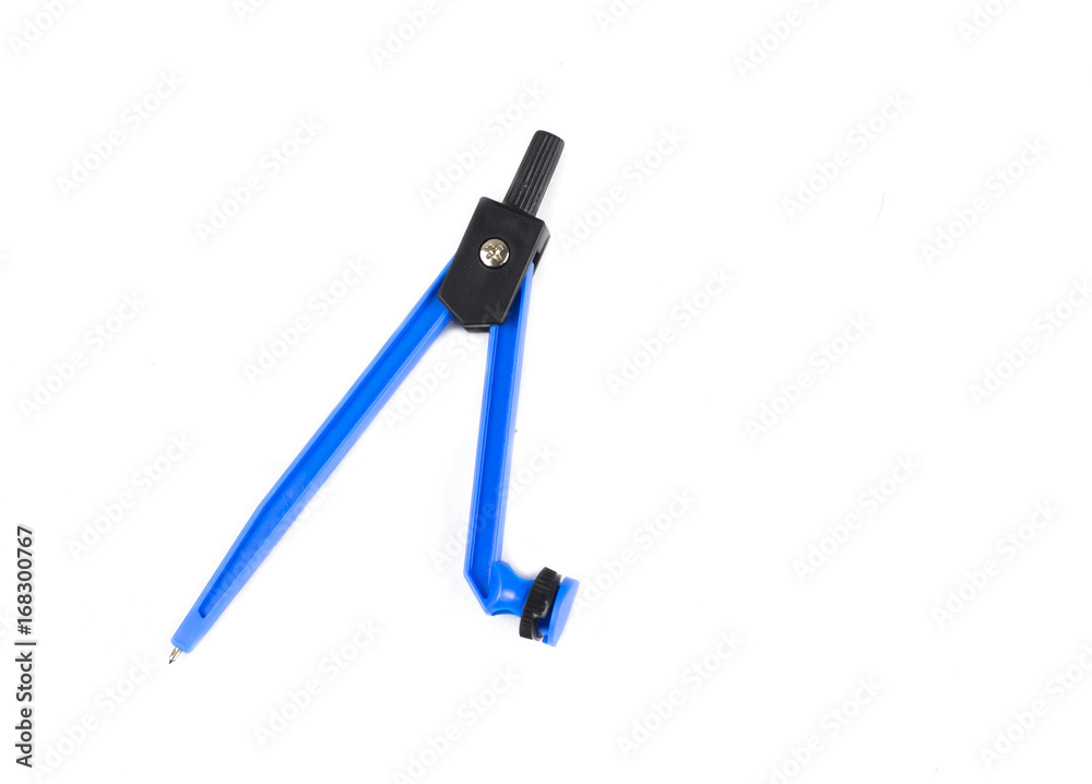 Blue plastic compass for drawing circles Blue plastic compass for drawing circles